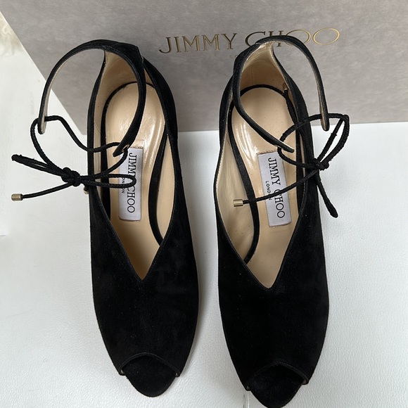 Jimmy Choo "Sayra" black suede heels - Picture 2 of 8